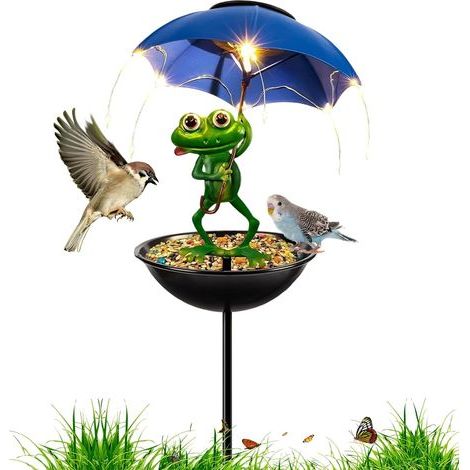 für Vögel Solarenergielampe mit Froschfigur für den Garten (1/5)