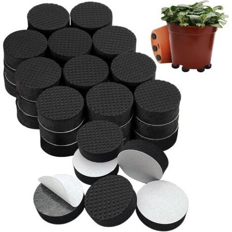 120 Pièces Pied Pot de Fleur Invisible, Auto-adhésif Rond Pied en Eva De Pot pour Jardin Pot de Plantes, Antiderapant Pied Pot de Patin pour Surélever Les Plantes Intérieur Extérieur (1/5)
