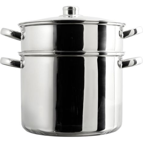COOK CONCEPT, KC0006, Macchina per cous cous in Metallo con Coperchio in Vetro, capacità 8 L, Compatibile con Tutte Le fonti di Calore, Cottura ottimale, Design Funzionale, Argento 8 L Argento (1/5)