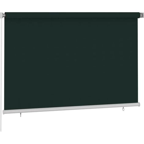 vidaXL Persiana enrollable de exterior 225(ancho)x140(alto)cm verde oscuro HDPE (1/2)