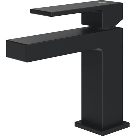 BERNSTEIN - Miscelatore lavabo in ottone nero opaco, getto delicato e risparmio idrico - 3,4x14x14cm (LxAxP) - LAVOA	Nero opaco