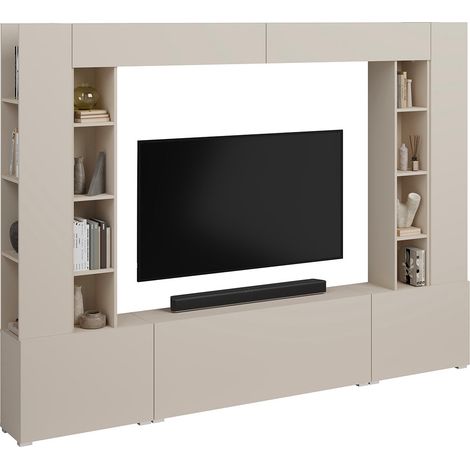 Mueble TV 5 puertas 16 nichos 260 cm Nala Cachemire (1/4)