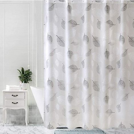 GROOFOO Rideau de salle de bain, 180 x 180 cm, rideau de douche/baignoire avec crochets, rideau imperméable/antimois/antibactérien, rideau lavable en machine, rideau de douche imperméable (1/5)