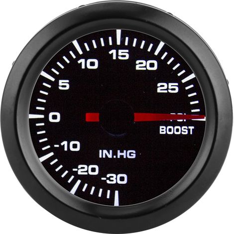 Jauge de Suralimentation Turbo, Compteur de Suralimentation 2in 12V Turbo -30-30PSI Plage de Mesure Manomètre Lumière Blanche Universelle. (1/4)
