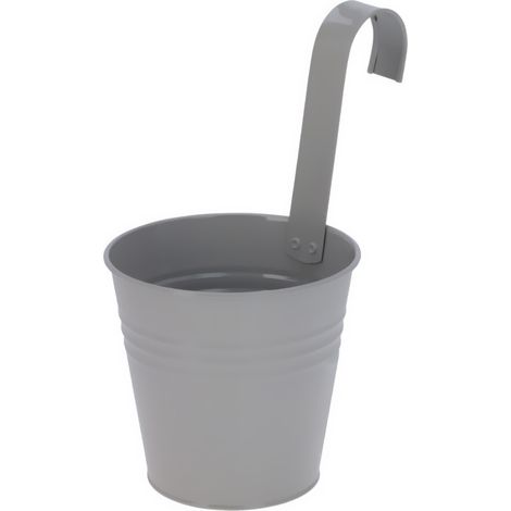 Cache-pot en zinc avec crochet, 13 x 13,5 cm