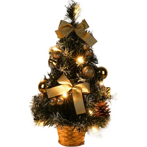 Arbre de Noël artificiel de table 40cm, sapin lumineux LED pour décoration de Noël, mini sapin de Noël festif.