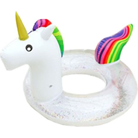 Aufblasbare Schwimmhilfe – PVC-Tier mit Pailletten – Für Pool, Garten, Strand – Für Erwachsene und Kinder – 1 Stück (1/5)