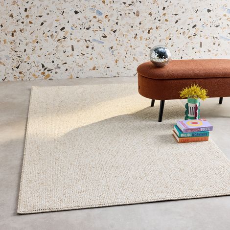 Tapis intérieur bouclette crème effet chiné  200 x 290 cm