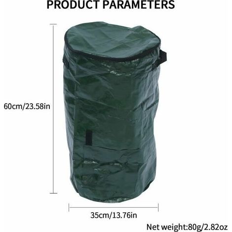 royaluxe - Sac à ordures vert de protection de l'environnement PE sac de plantation grande capacité sol vert 60L Extérieur (1/4)