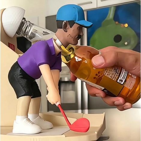Neuer, witziger Golf-Flaschenöffner, kreativer Weinöffner – Schwarzes Design – Saugnapfmodell