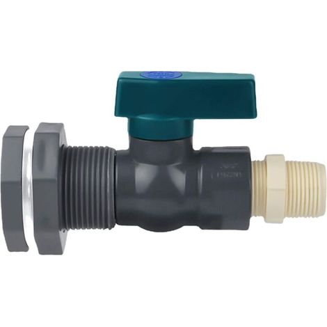 Connecteur Réservoirs d'eau en PVC Robinet Baril de pluie en PVC 3/4 Pouce avec Raccord de Cloison et Adaptateur de Tuyau (1/5)