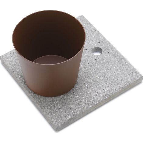 Base con Vaschetta per Fontane con Ghiera Piccola 40x40x5 cm in Cemento Belfer 42/BSE/4 Ruggine (1/4)
