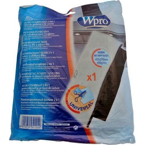 Filtre mousse anti graisses et odeurs FCH009 d'origine 570X470 mm (484000008524, UCF016) Hotte