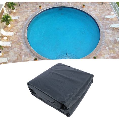 Winterabdeckung für Aufstellpools mit Winde – Extra starke, runde Abdeckung, frost- und UV-beständig – PE – 493 x 493 cm (194,1 x 194,1 Zoll) – Metallseil – windbeständig (1/5)