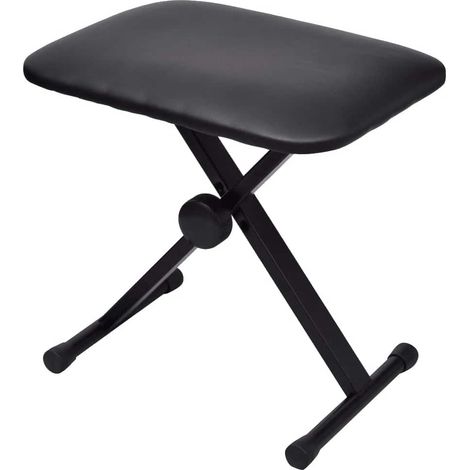 Tabouret de piano et clavier pliable réglable en hauteur en acier noir 40 x 29 x 40-46 cm - PANGIVO (1/5)
