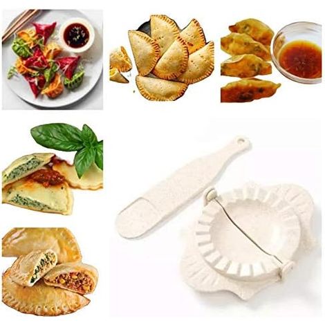 Moule à Raviolis - Presse à Pâtes Circulaire avec Cuillère - Pour Raviolis Empanadas Pierogi Tartelettes - Réutilisable et Robuste - Lot de 2 Pièces (1/5)