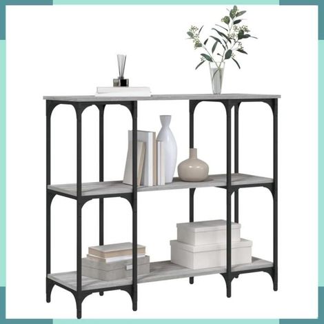 834148 Table console sonoma gris 102x35x90 cm bois d'ingénierie (1/5)