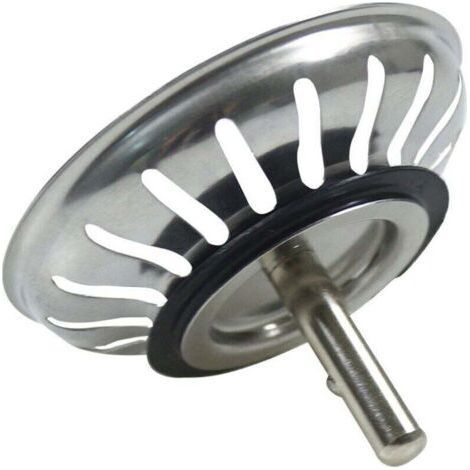 Cesta para tapa de fregadero de cocina de 80 mm - Filtro universal de acero inoxidable, tapa con cesta abatible - Apto para lavavajillas, evita obstrucciones y desbordamientos. (1/4)