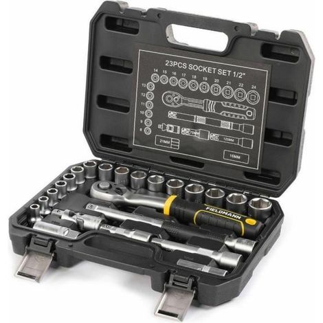 Fieldmann Ratschen-Drehmomentschlüssel Metall Silber 28 cm Ergonomisch