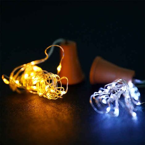 Guirlande LED Extérieure Solaire Fil de Fer pour Bouteille 3000K Blanc chaud (1/5)