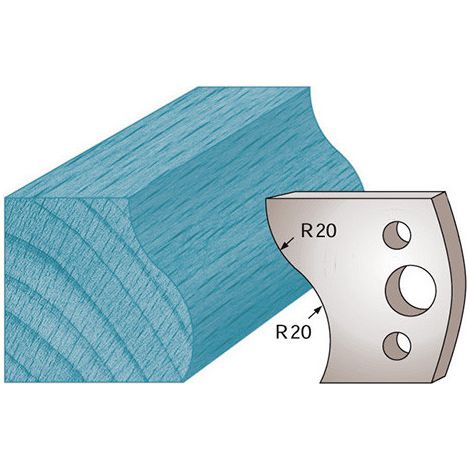 Diamwood Jeu de 2 fers profilés Ht. 40 x 4 mm doucine M09 pour porte-outils de toupie - Convient aux hauteurs 40 mm et 50 mm - Compatible avec de nombreuses marques - Acier SP de haute qualité (1/2)