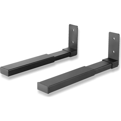 Wall Mount for Soundbar and Central Speaker, Adjustable 180-290mm, Load 13kg, Easy Installation for Home Theater, TV, Living Room, Office - Black (1/5)