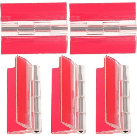 Lot de 5 charnières autocollantes en acrylique, charnières universelles pour piano, charnières adhésives transparentes pour boîte en acrylique (1/3)