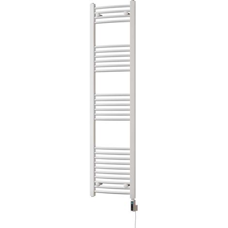Zennor - White Electric Towel Rail H1600mm x W400mm Curved 500w Thermostatic WIFI (1/3)