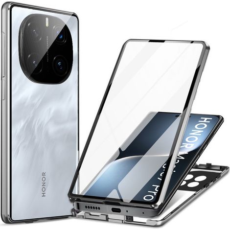Funda para Honor Magic 7 Pro, magnética, doble cristal, plateada (1/5)
