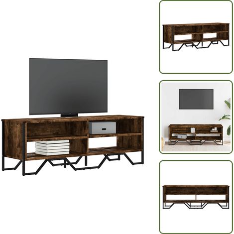 TV-Schrank Räuchereiche 122x34x41 cm Holzwerkstoff - TV Schrank - Fernsehtisch - Regal - Wohnzimmer Möbel - Holzmöbel (1/5)