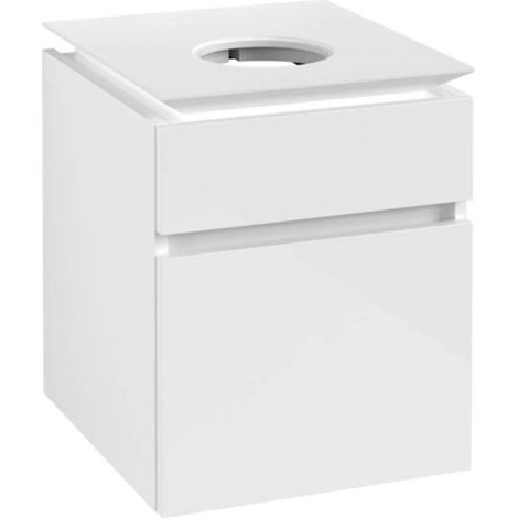 Lavabo VB US Legato 450x550x500mm, double vasque extractible avec cuvette intégrée blanche brillante (1/5)