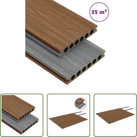 WPC Terrasse - WPC Terrassendielen mit Zubehör Braun und Grau 35 m² 4 m (1/5)
