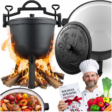 Pentola in ghisa smaltata da 11 litri per barbecue da campeggio BD-481 348110 (1/5)