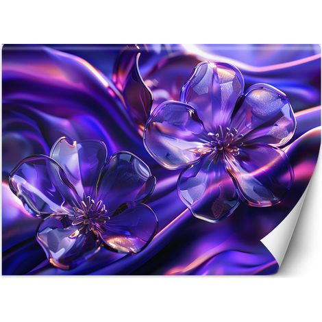 Fototapete Lila Glasblumen 100x70 cm