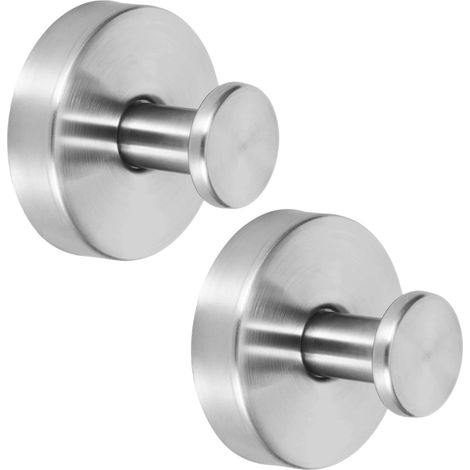 Crochet À Ventouse - Pour Porte En Bois Carrelage Miroir Salle De Bain Douche - Charge Maximale 6,8 Kg - Argent - Lot De 1 (1/5)