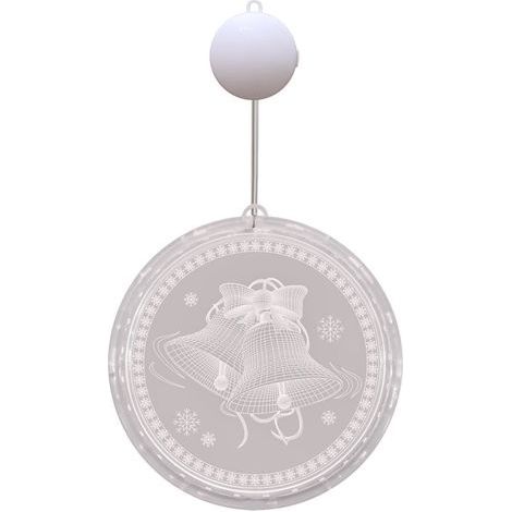 Guirlandes lumineuses décoratives de Noël pour fenêtre intérieure et extérieure, guirlande lumineuse de fond mural pour fête de vacances, blanc chaud (cloche, piles non incluses) (1/5)