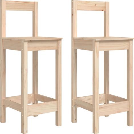 Maison Exclusive - Taburetes altos 2 uds madera maciza de pino 40 (1/5)