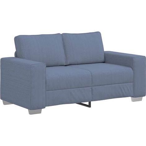 vidaXL Divano Divanetto Blu 120 cm Tessuto di Velluto a Coste (1/5)