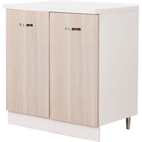 Mobile Base per Cucina Componibile in Legno Colore Olmo con 2 Ante 2 Scomparti (1/5)