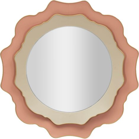 Specchio da parete in metallo crema, Ø95x7 cm – Rotondo Romantico (1/5)