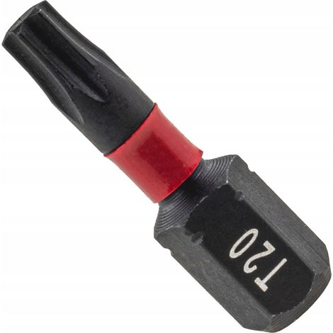 Bit de impacto para destornillador magn茅tico Torx con punta cruzada TX20 de 25 mm (1/3)