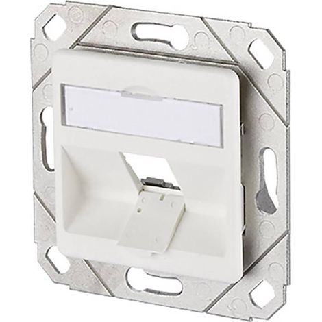 Metz Connect Prise réseau encastré insert avec plaque centrale non équipé 1 port blanc pur (RAL 9010) X022941 (1/2)