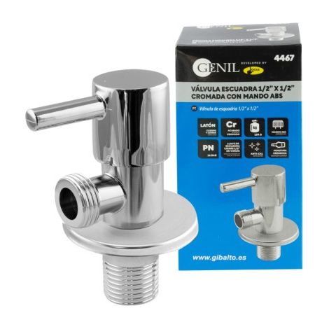 Válvula Esquadra Cromada Mando Abs - 1/2" - 1/2" Latón (1/4)