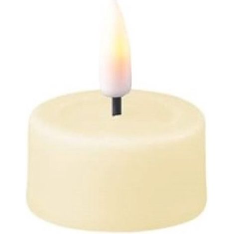 Bougie LED de luxe - Bougie chauffe-plat LED crème 4,1 x 4,5 cm (2 pièces) - comme une vraie bougie  (1/4)