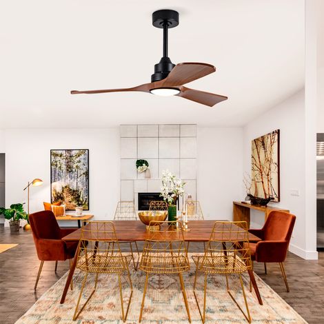 42 pouces Ventilateur de Plafond avec Éclairage et Télécommande,Intensité Variable,Design Moderne Finition Noyer,Moteur CC Silencieux,Ventilateur Intérieur et Extérieur avec Éclairage(sans Moteur...) (1/5)