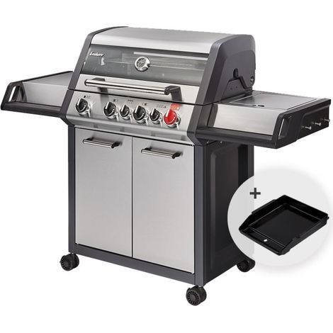 ENDERS - Barbecue Monroe Pro 4 SIK Turbo - 4 brûleurs dont 1 Turbo Zone - 1 brûleur arrière infrarouge - 1 brûleur latéral - Simple Clean - Switch Grid + Plaque plancha offerte (1/5)