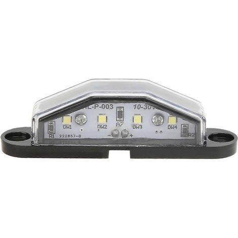 Éclairage de plaque d'immatriculation à 4 LED, 10-30 V, étanche IP67, lampe durable pour remorque, camping-car, fourgonnette et camion. (1/4)