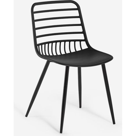 Sillas modernas para cocina comedor bar restaurante de polipropileno Lenny - Negro