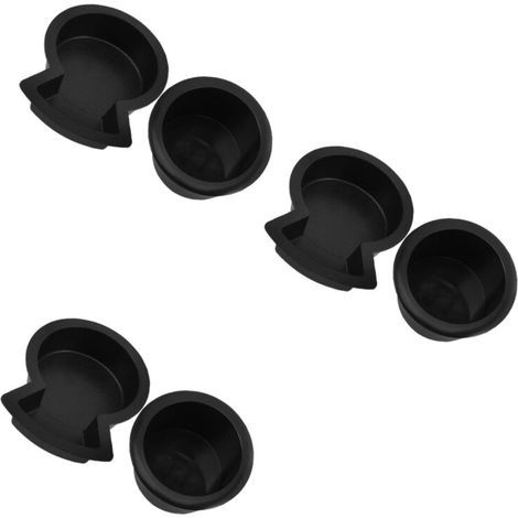 Set di 6 portabicchieri in plastica nera per barca/campeggio (1/2)