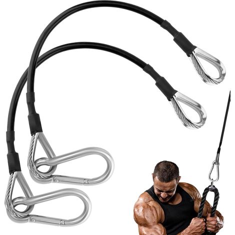 Lot de 2 rallonges de câble de salle de sport, 26 cm d'épaisseur, 5 mm, câbles d'extension de rechange compatibles avec Home Gym Machine Accessoires pour levage, transport, fitness (1/5)